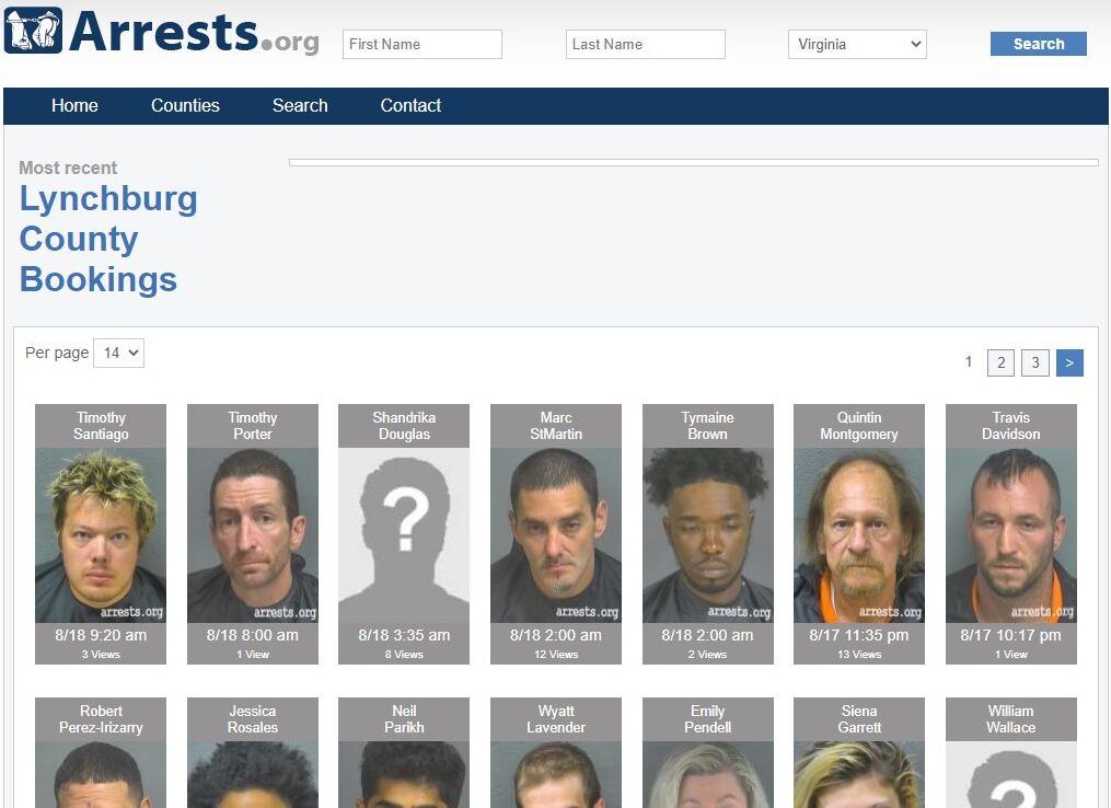 Arrests.org Lynchburg VA